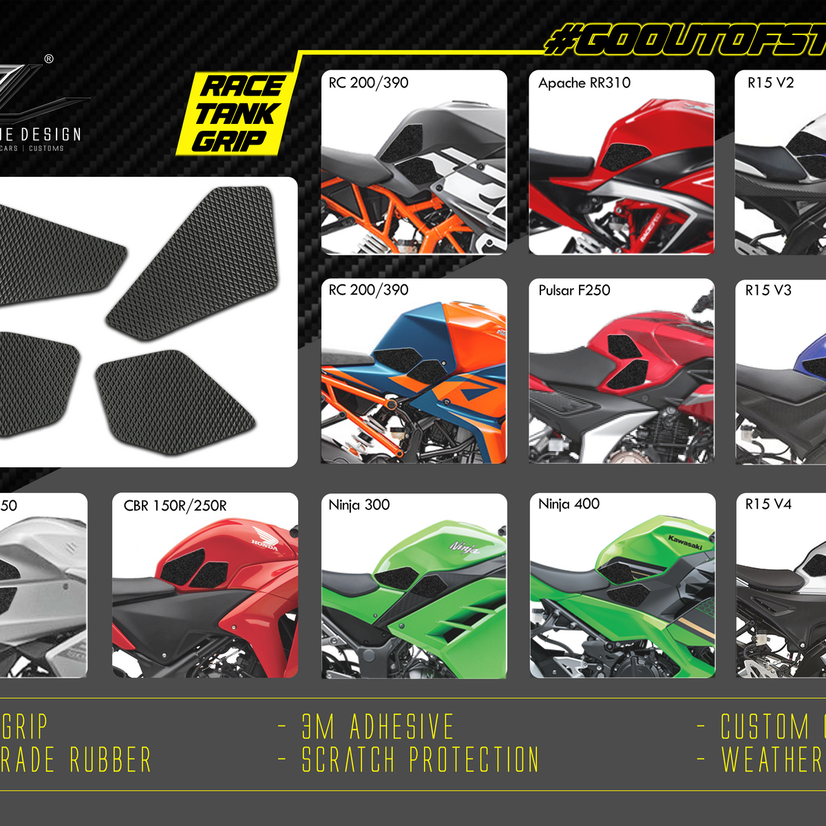 Autologue Race tank grip, tank pads, tank grip – Autologue Design